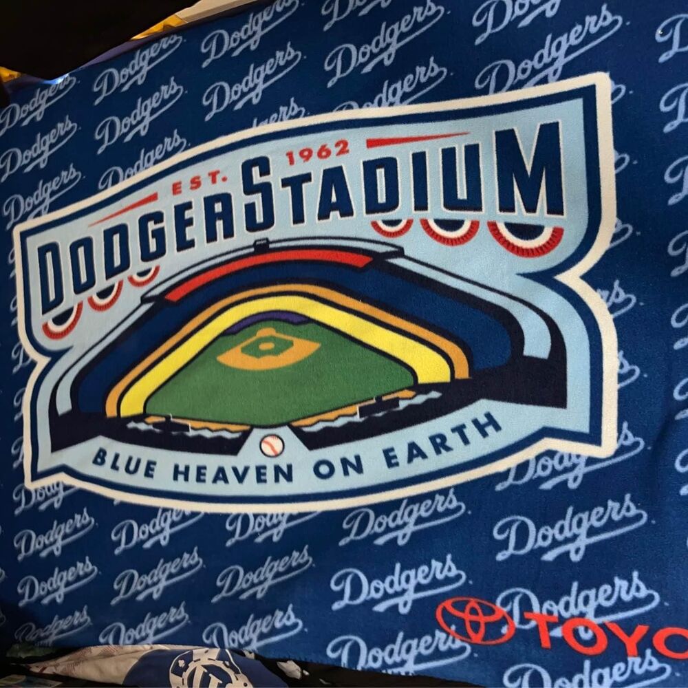 2000’s Los Angeles Dodgers Promo Dodger Stadium Fleece Throw Blanket by Toyota